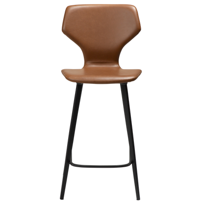 [var:Bezug=Vintage hellbraunes Kunstleder mit schwarzen Beinen] S.I.T Barhocker