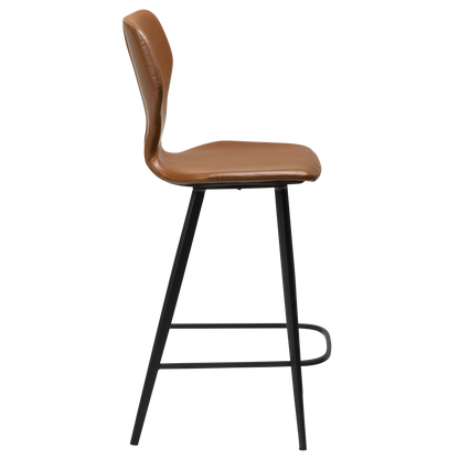 [var:Bezug=Vintage hellbraunes Kunstleder mit schwarzen Beinen] S.I.T Barhocker