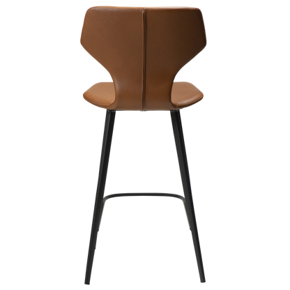 [var:Bezug=Vintage hellbraunes Kunstleder mit schwarzen Beinen] S.I.T Barhocker