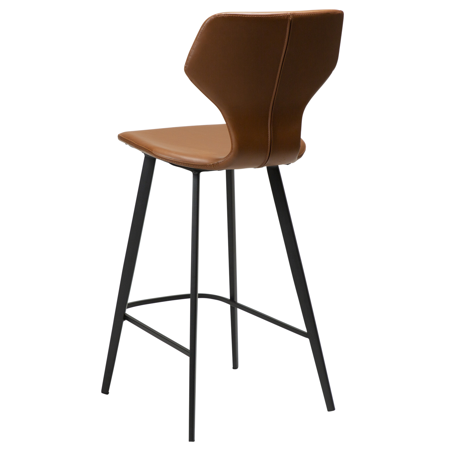 [var:Bezug=Vintage hellbraunes Kunstleder mit schwarzen Beinen] S.I.T Barhocker