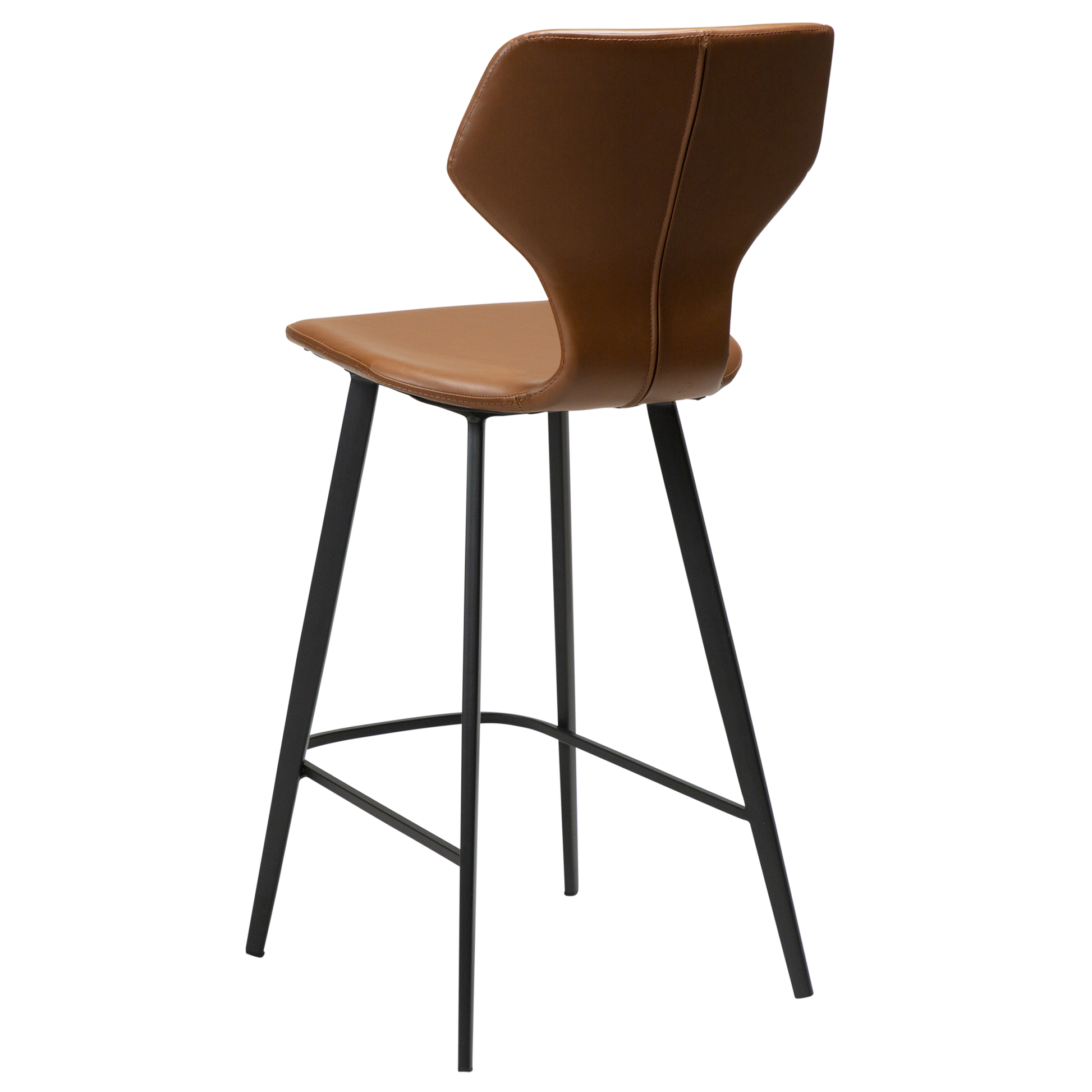 [var:Bezug=Vintage hellbraunes Kunstleder mit schwarzen Beinen] S.I.T Barhocker