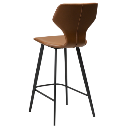 [var:Bezug=Vintage hellbraunes Kunstleder mit schwarzen Beinen] S.I.T Barhocker