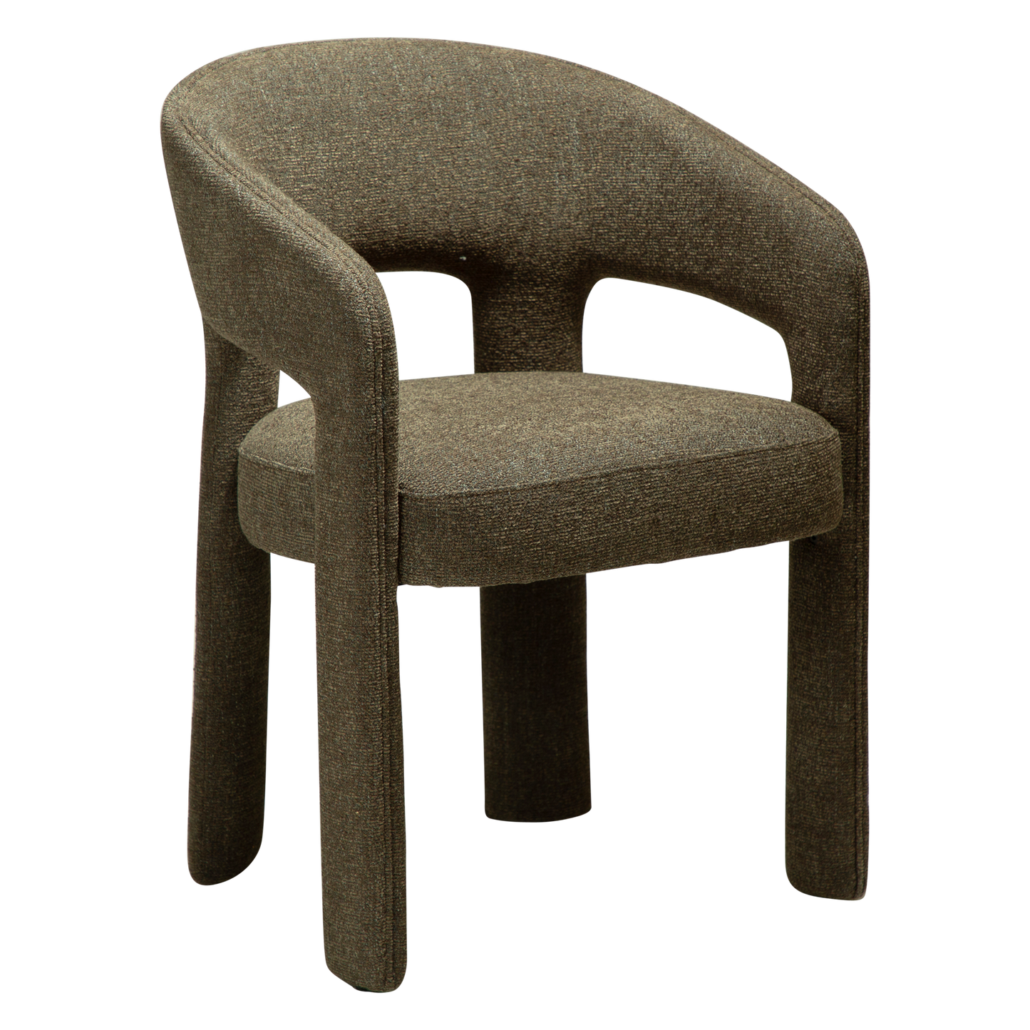 [var:Bezug=Dunkelolivfarbenes Bouclé-Gewebe] SPLENDOR Sessel