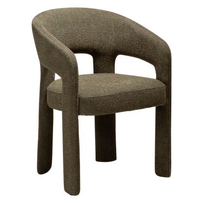 [var:Bezug=Dunkelolivfarbenes Bouclé-Gewebe] SPLENDOR Sessel