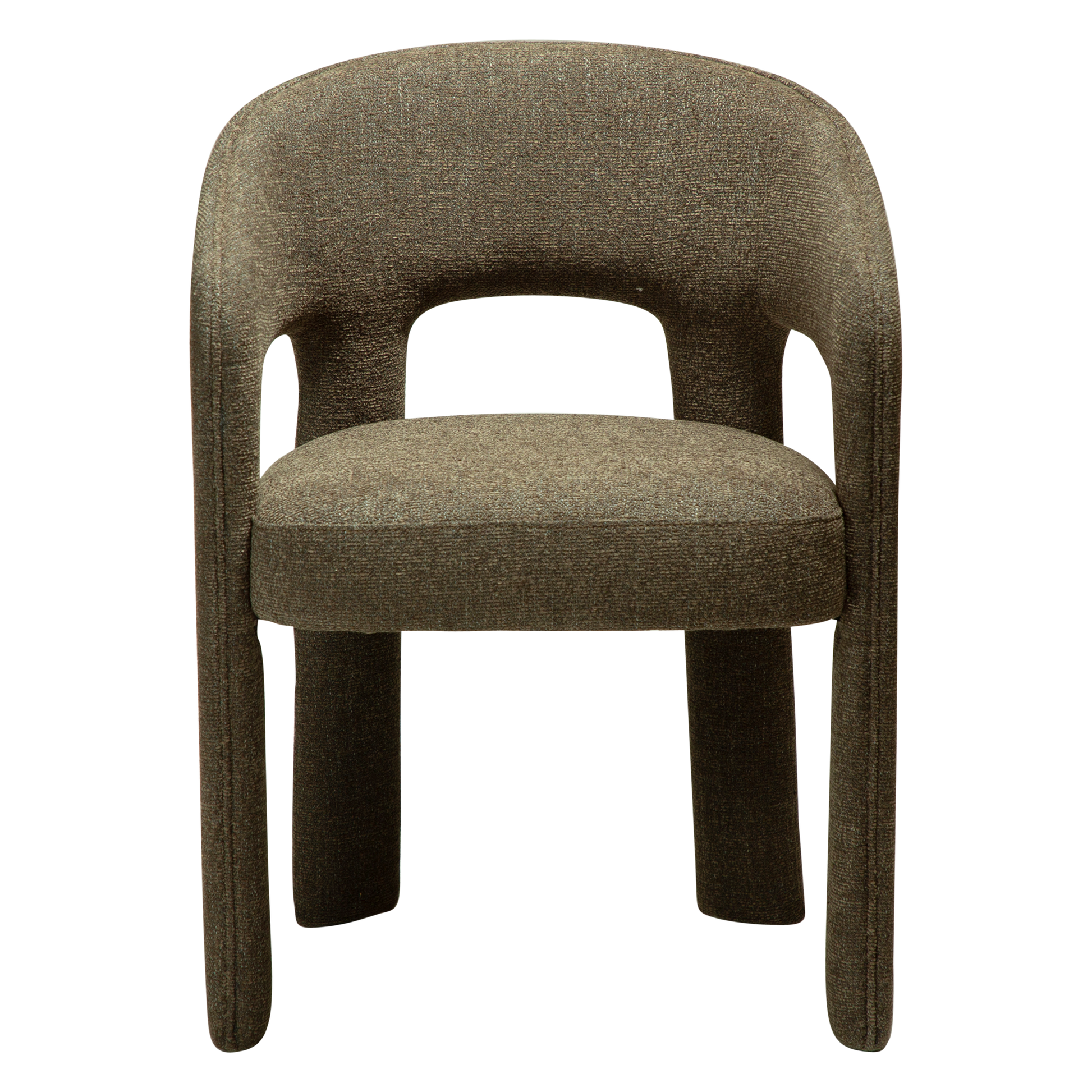 [var:Bezug=Dunkelolivfarbenes Bouclé-Gewebe] SPLENDOR Sessel