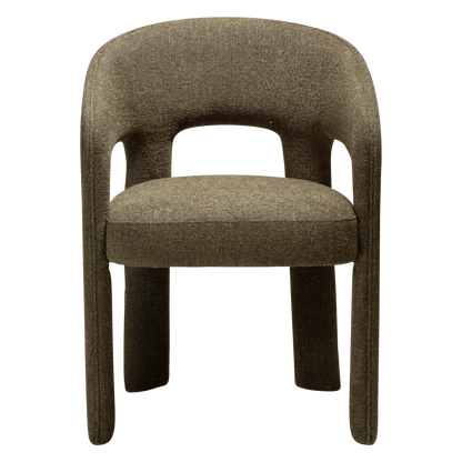 [var:Bezug=Dunkelolivfarbenes Bouclé-Gewebe] SPLENDOR Sessel