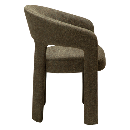 [var:Bezug=Dunkelolivfarbenes Bouclé-Gewebe] SPLENDOR Sessel