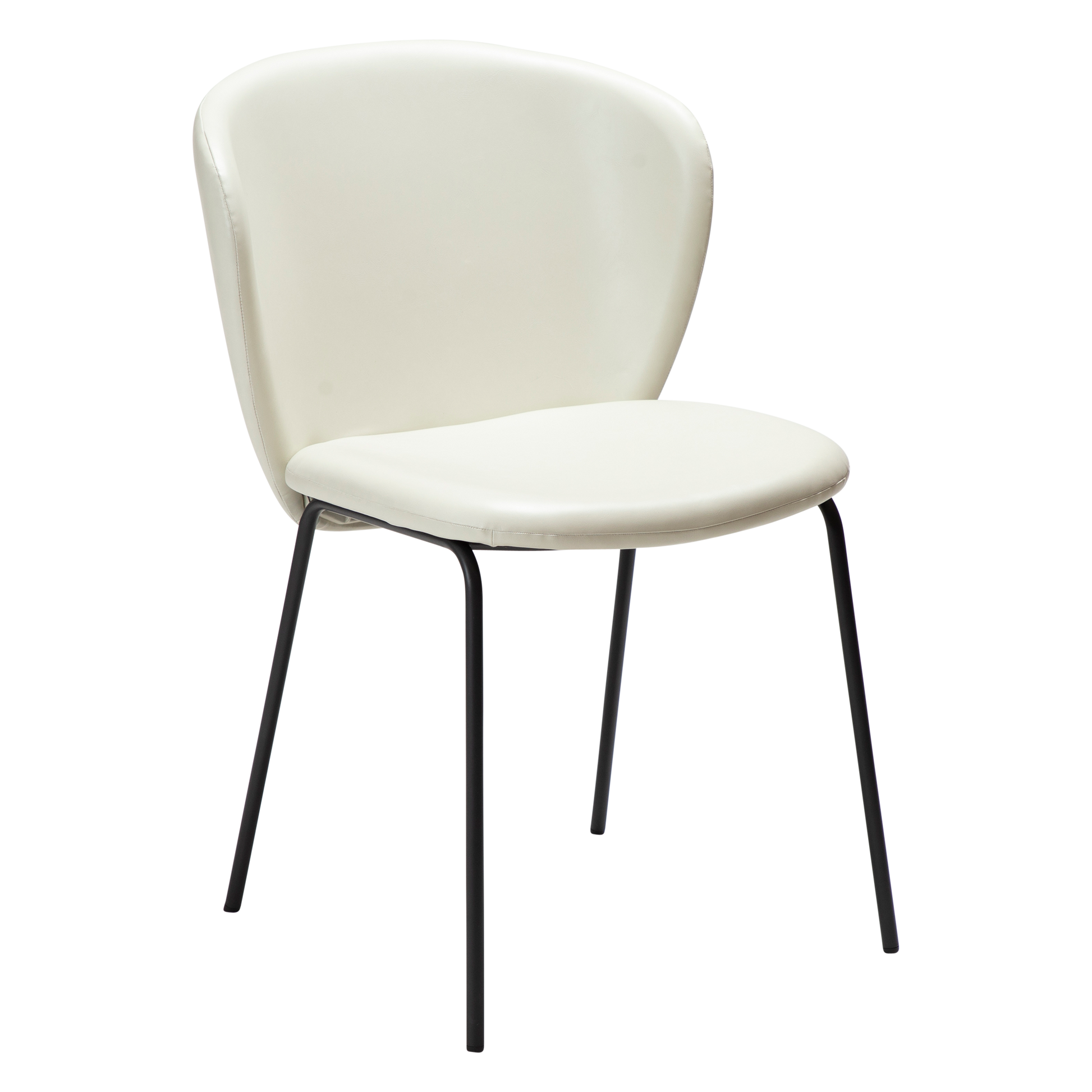 [var:Bezug=Knochenweißes Kunstleder mit schwarzen Beinen] STAY Stuhl