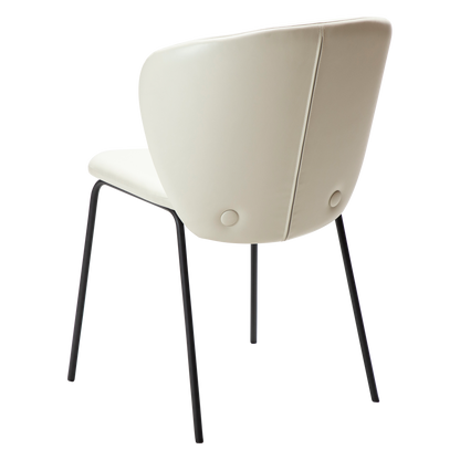 [var:Bezug=Knochenweißes Kunstleder mit schwarzen Beinen] STAY Stuhl