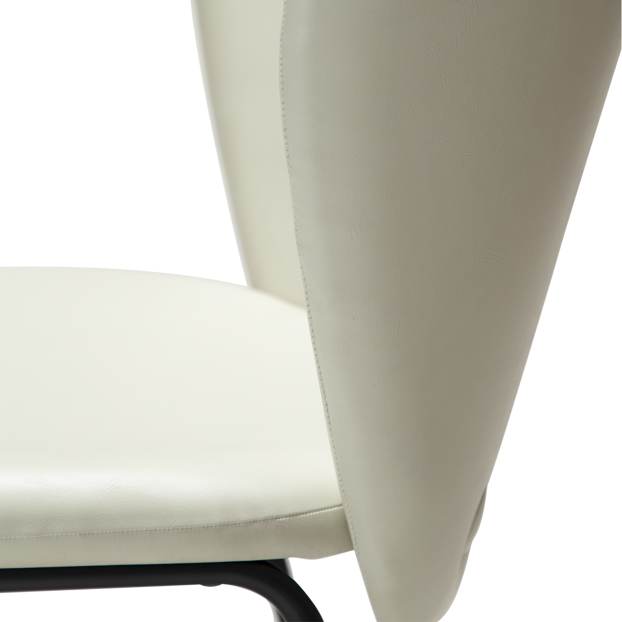 [var:Bezug=Knochenweißes Kunstleder mit schwarzen Beinen] STAY Stuhl