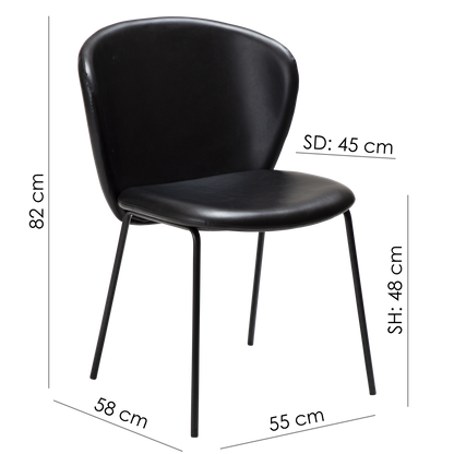 [var:Bezug=Knochenweißes Kunstleder mit schwarzen Beinen] STAY Stuhl