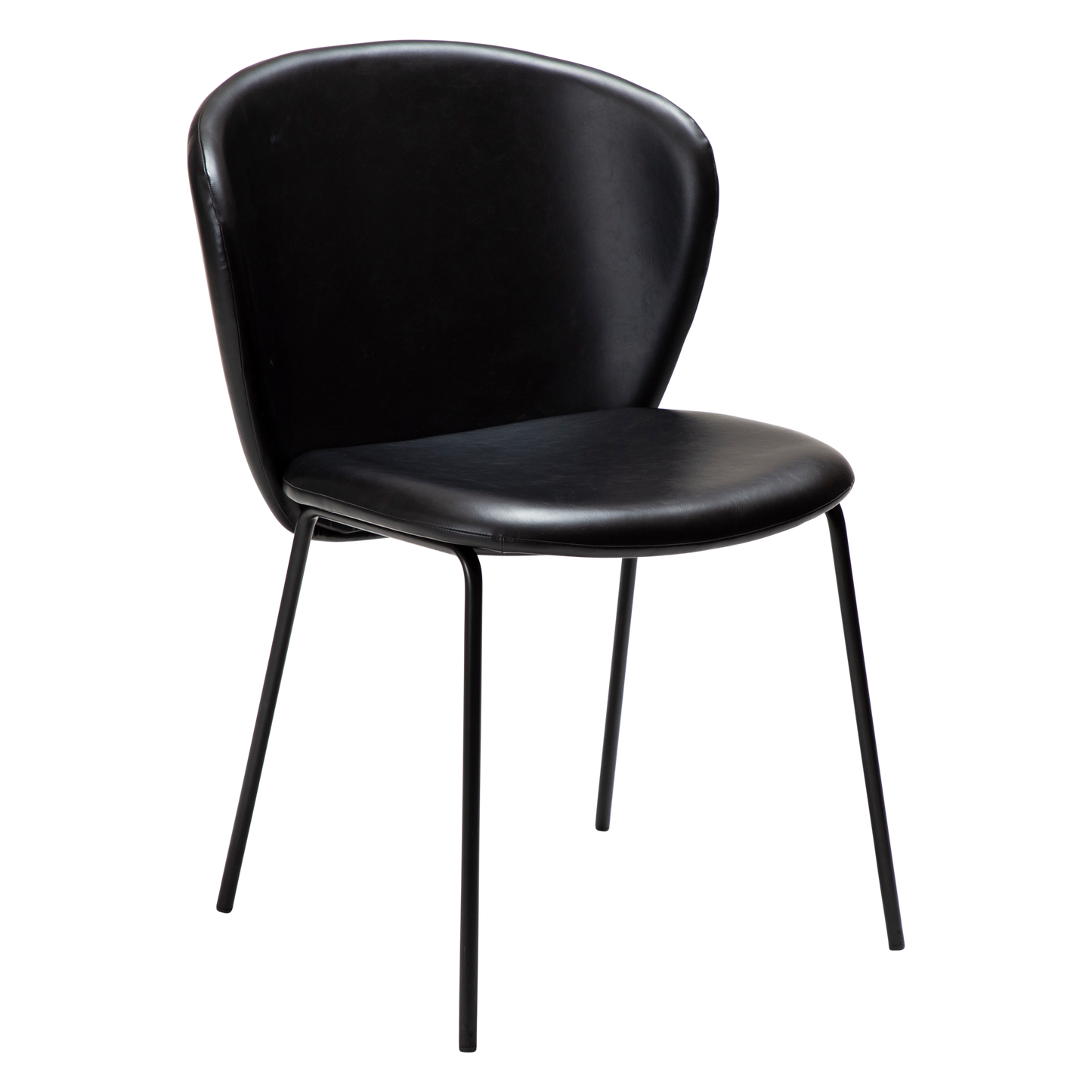 [var:Bezug=Vintage schwarzes Kunstleder mit schwarzen Beinen] STAY Stuhl