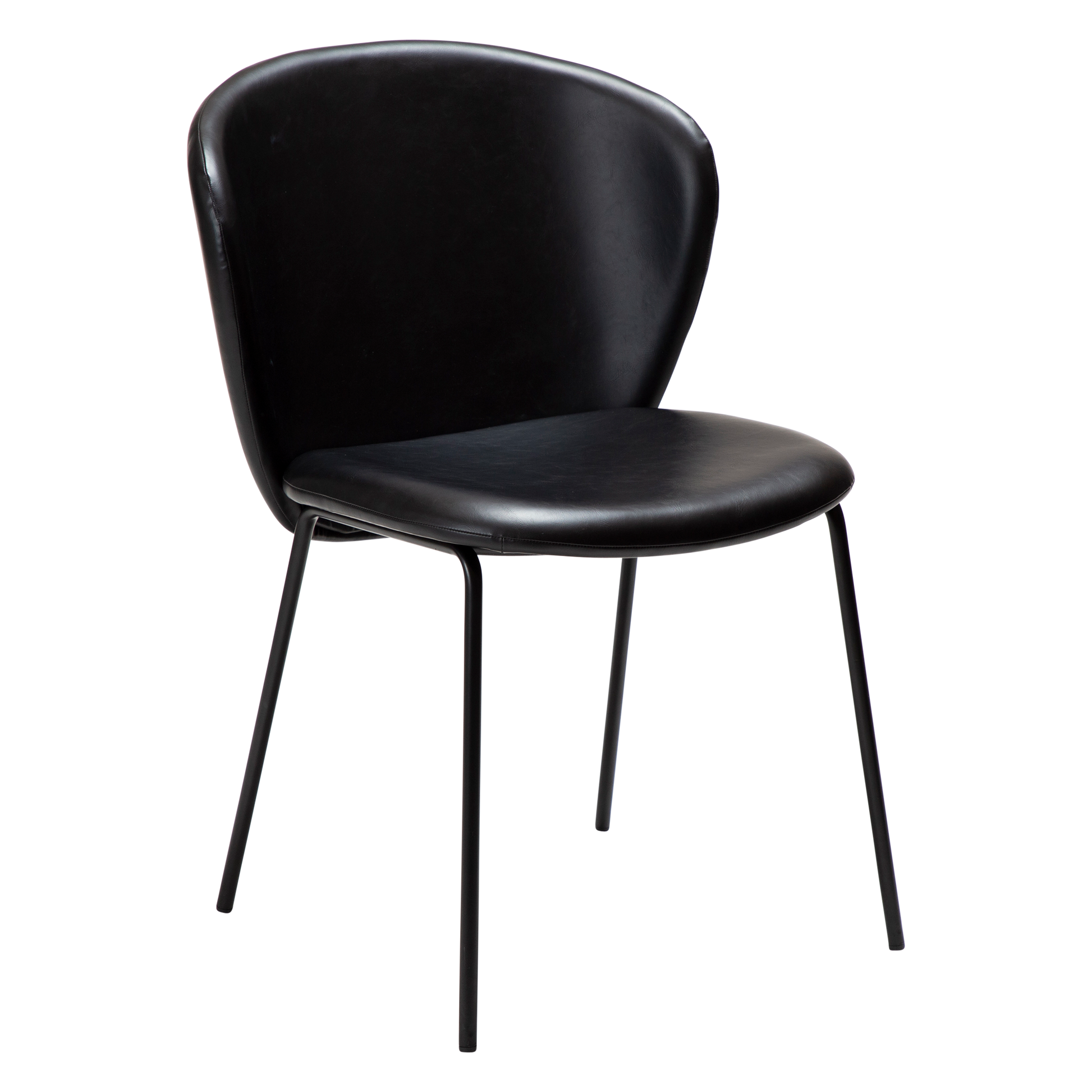 [var:Bezug=Vintage schwarzes Kunstleder mit schwarzen Beinen] STAY Stuhl