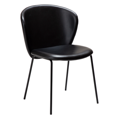 [var:Bezug=Vintage schwarzes Kunstleder mit schwarzen Beinen] STAY Stuhl