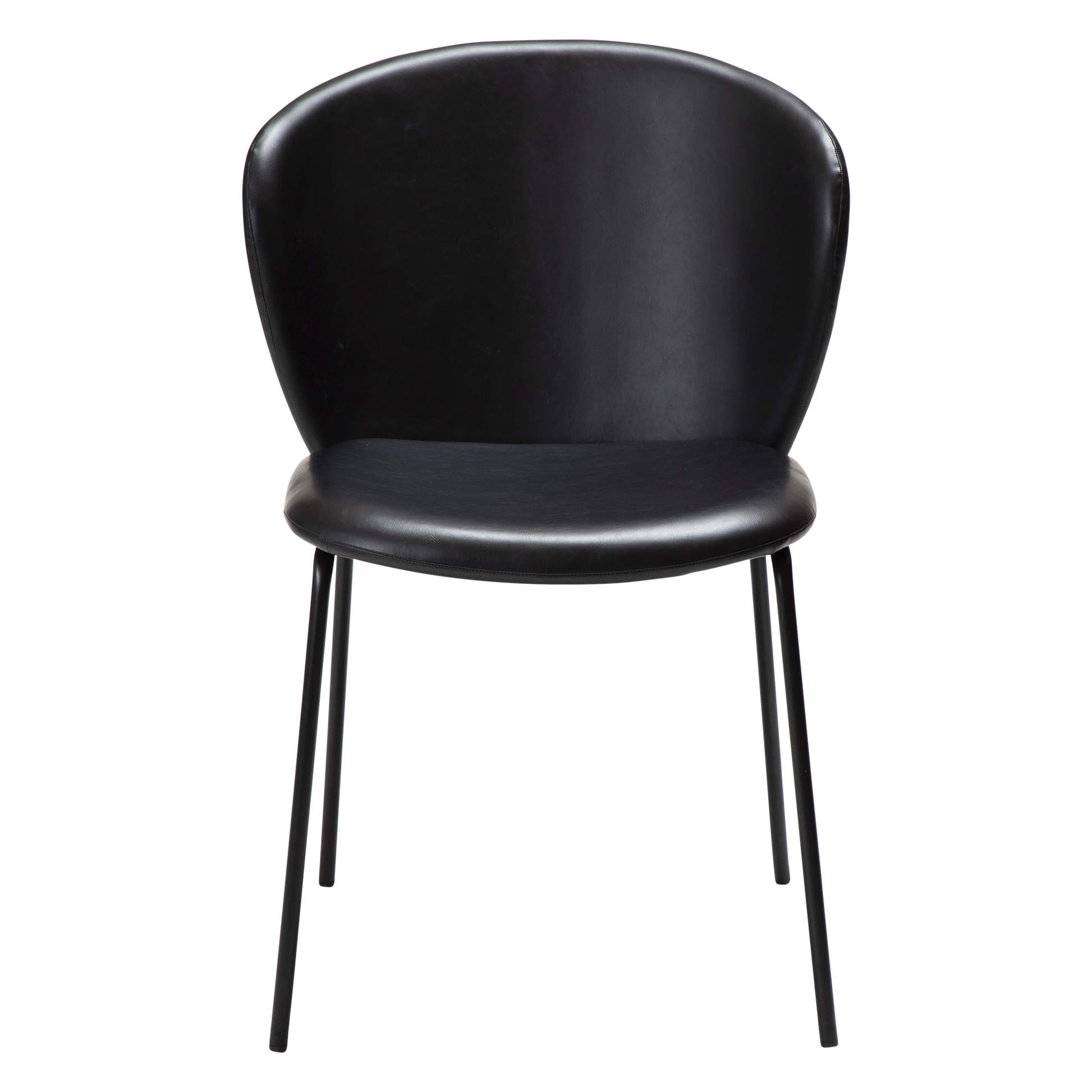[var:Bezug=Vintage schwarzes Kunstleder mit schwarzen Beinen] STAY Stuhl