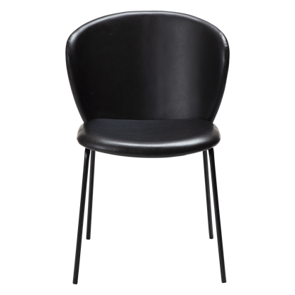 [var:Bezug=Vintage schwarzes Kunstleder mit schwarzen Beinen] STAY Stuhl