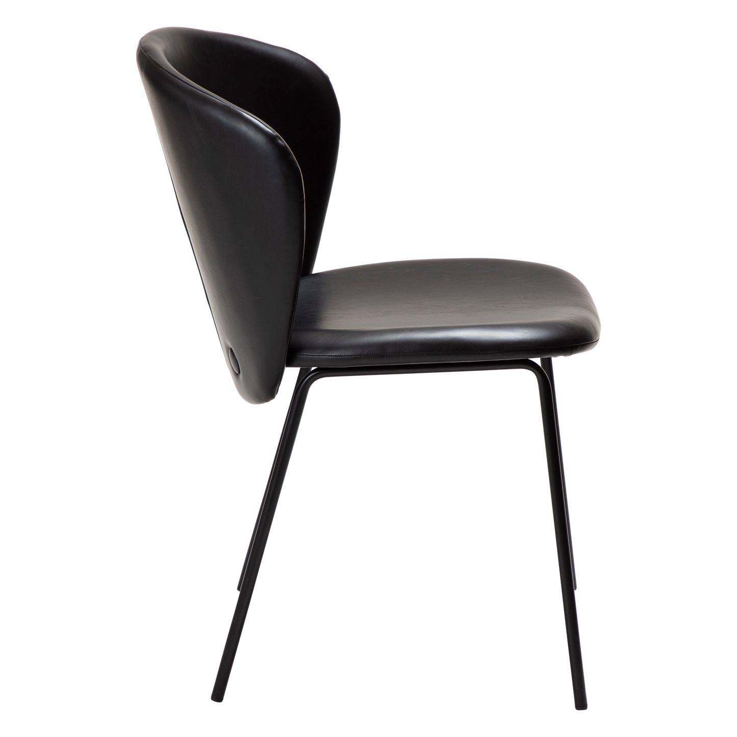 [var:Bezug=Vintage schwarzes Kunstleder mit schwarzen Beinen] STAY Stuhl