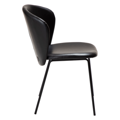 [var:Bezug=Vintage schwarzes Kunstleder mit schwarzen Beinen] STAY Stuhl