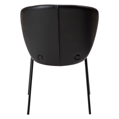 [var:Bezug=Vintage schwarzes Kunstleder mit schwarzen Beinen] STAY Stuhl