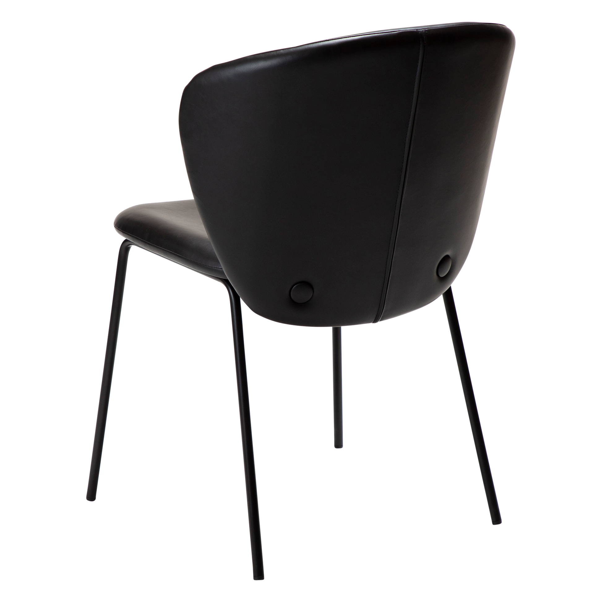 [var:Bezug=Vintage schwarzes Kunstleder mit schwarzen Beinen] STAY Stuhl