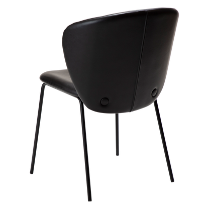 [var:Bezug=Vintage schwarzes Kunstleder mit schwarzen Beinen] STAY Stuhl