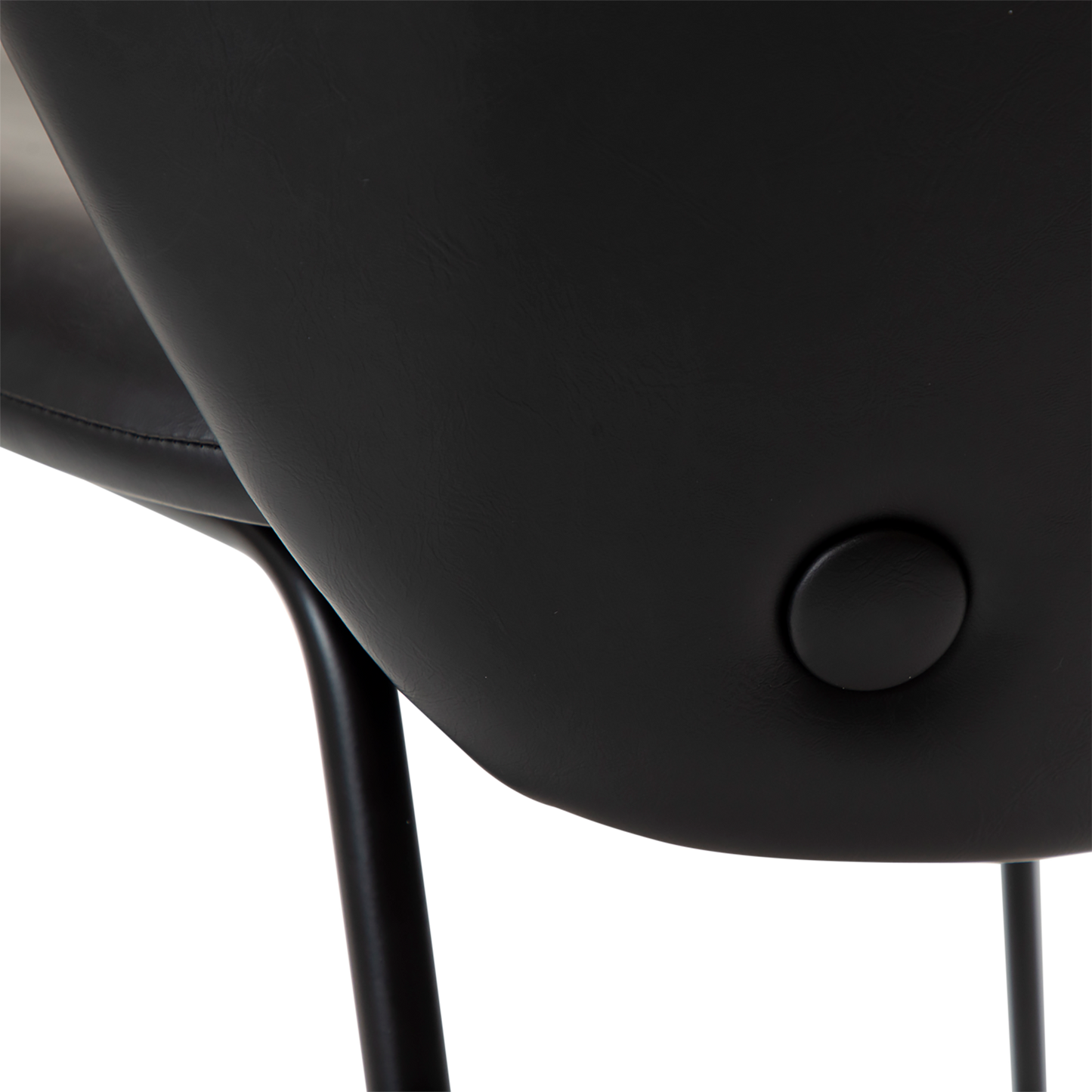 [var:Bezug=Vintage schwarzes Kunstleder mit schwarzen Beinen] STAY Stuhl