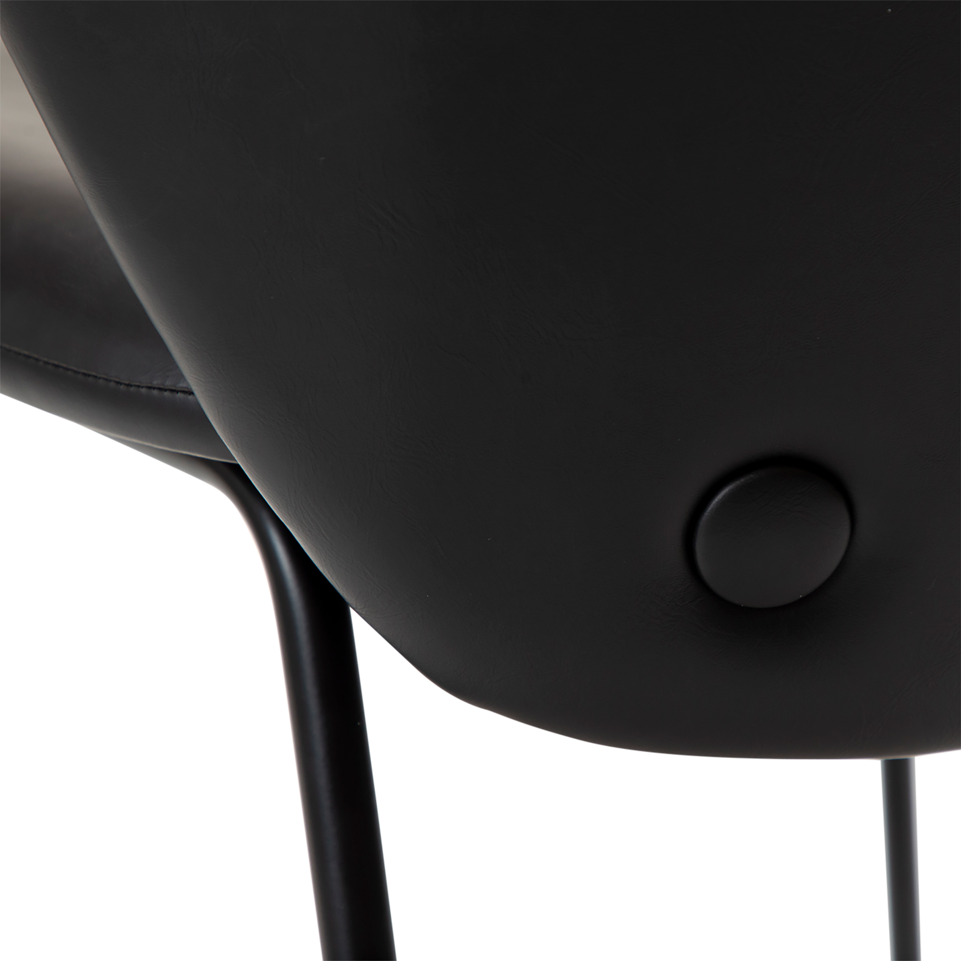 [var:Bezug=Vintage schwarzes Kunstleder mit schwarzen Beinen] STAY Stuhl