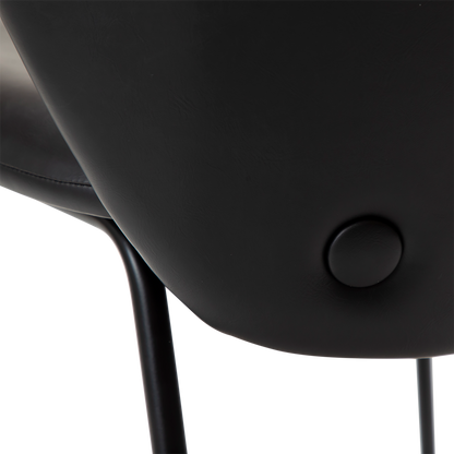 [var:Bezug=Vintage schwarzes Kunstleder mit schwarzen Beinen] STAY Stuhl