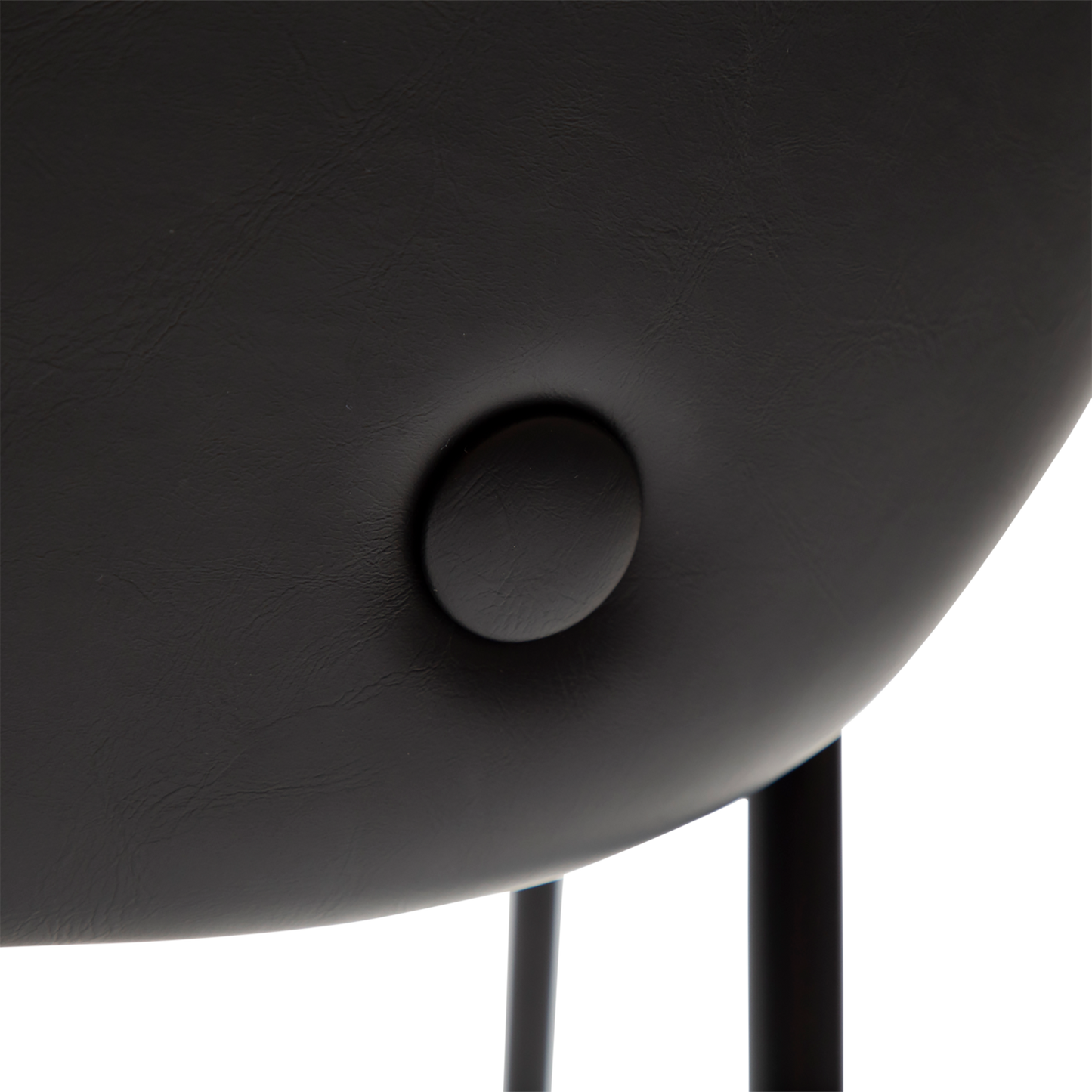 [var:Bezug=Vintage schwarzes Kunstleder mit schwarzen Beinen] STAY Stuhl