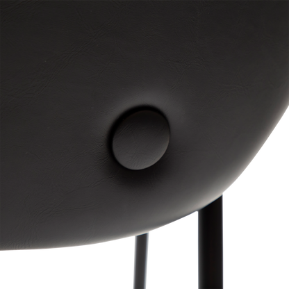 [var:Bezug=Vintage schwarzes Kunstleder mit schwarzen Beinen] STAY Stuhl