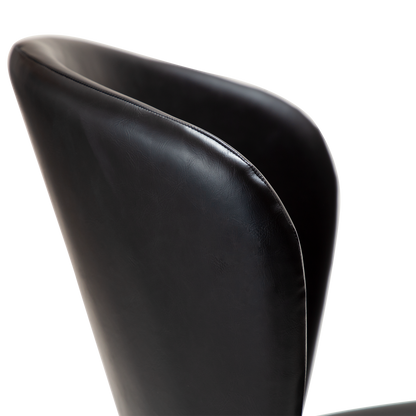 [var:Bezug=Vintage schwarzes Kunstleder mit schwarzen Beinen] STAY Stuhl