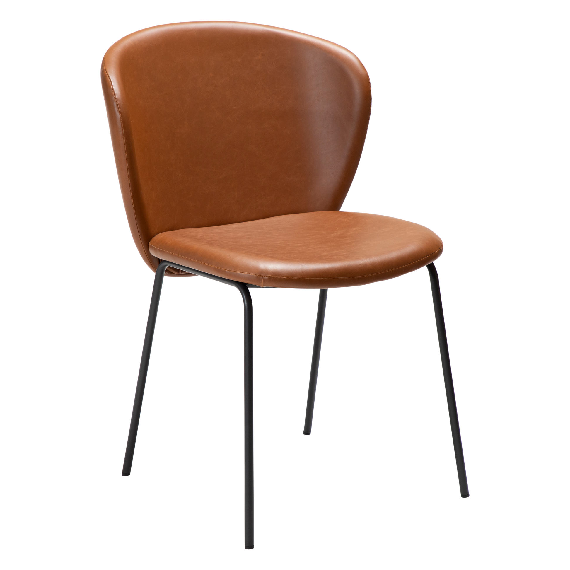[var:Bezug=Vintage hellbraunes Kunstleder mit schwarzen Beinen] STAY Stuhl