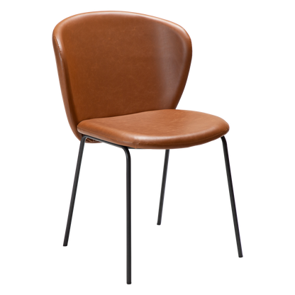 [var:Bezug=Vintage hellbraunes Kunstleder mit schwarzen Beinen] STAY Stuhl