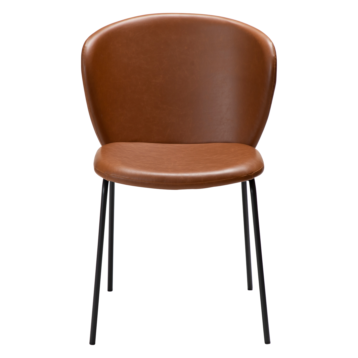 [var:Bezug=Vintage hellbraunes Kunstleder mit schwarzen Beinen] STAY Stuhl