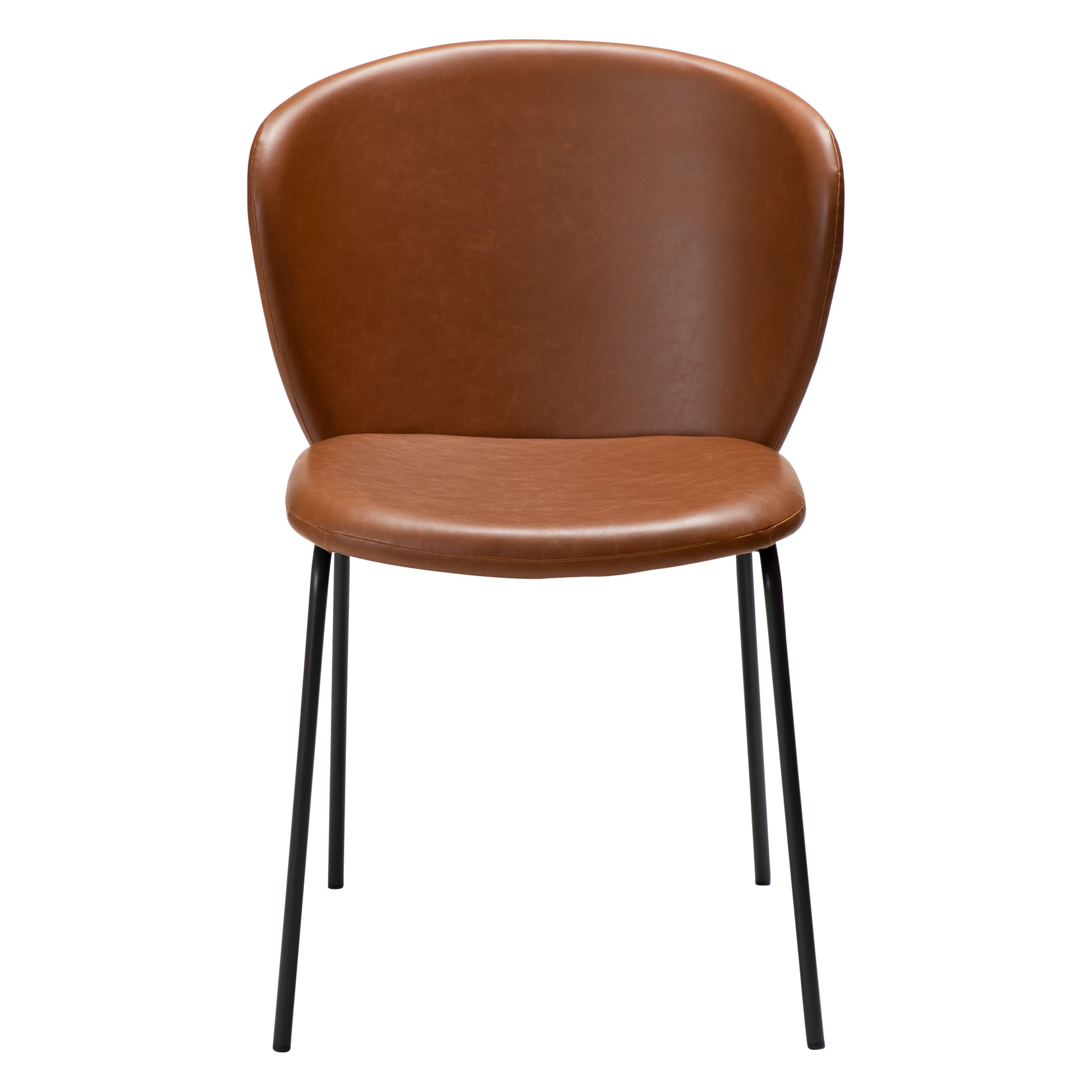 [var:Bezug=Vintage hellbraunes Kunstleder mit schwarzen Beinen] STAY Stuhl