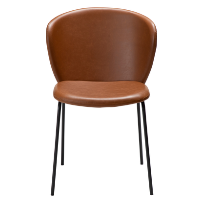 [var:Bezug=Vintage hellbraunes Kunstleder mit schwarzen Beinen] STAY Stuhl