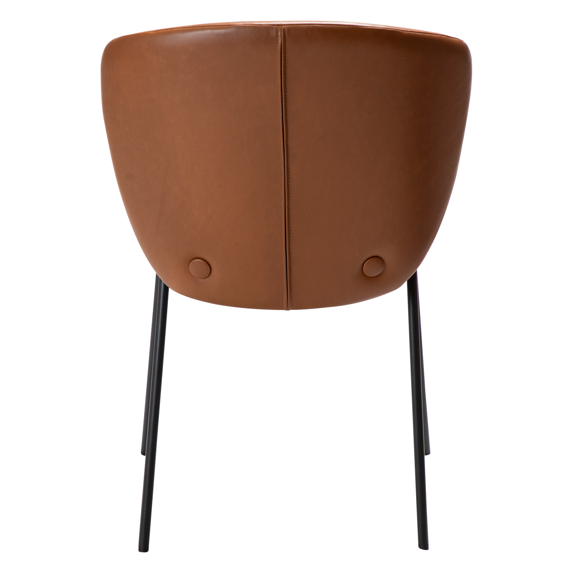 [var:Bezug=Vintage hellbraunes Kunstleder mit schwarzen Beinen] STAY Stuhl