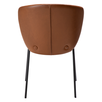 [var:Bezug=Vintage hellbraunes Kunstleder mit schwarzen Beinen] STAY Stuhl