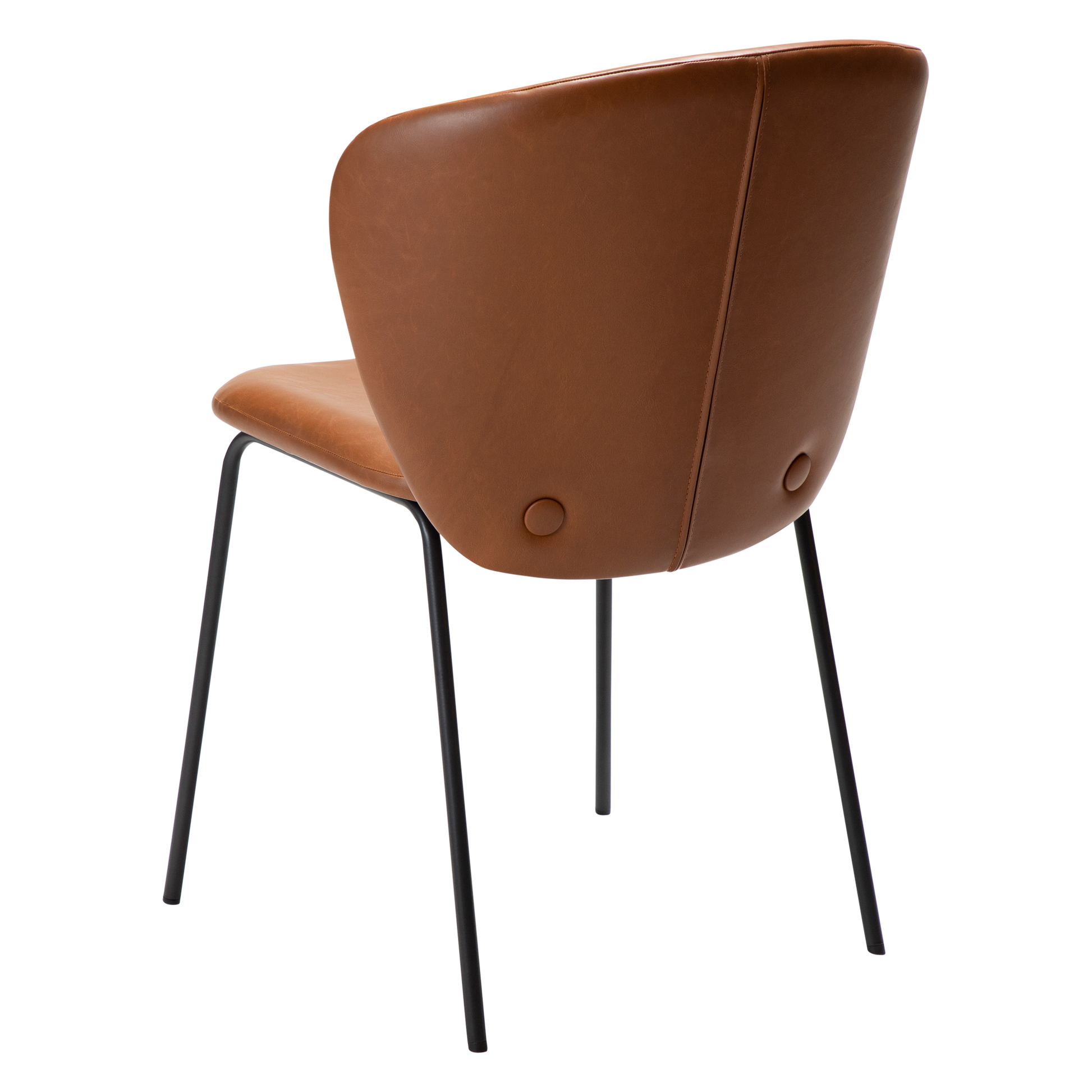 [var:Bezug=Vintage hellbraunes Kunstleder mit schwarzen Beinen] STAY Stuhl