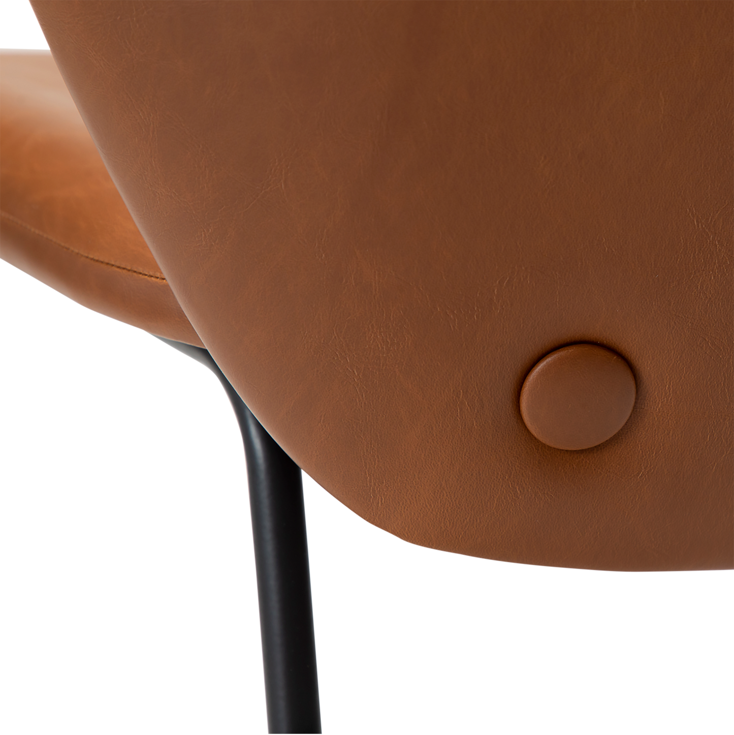 [var:Bezug=Vintage hellbraunes Kunstleder mit schwarzen Beinen] STAY Stuhl