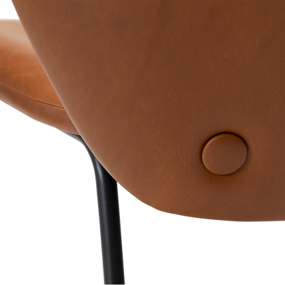 [var:Bezug=Vintage hellbraunes Kunstleder mit schwarzen Beinen] STAY Stuhl