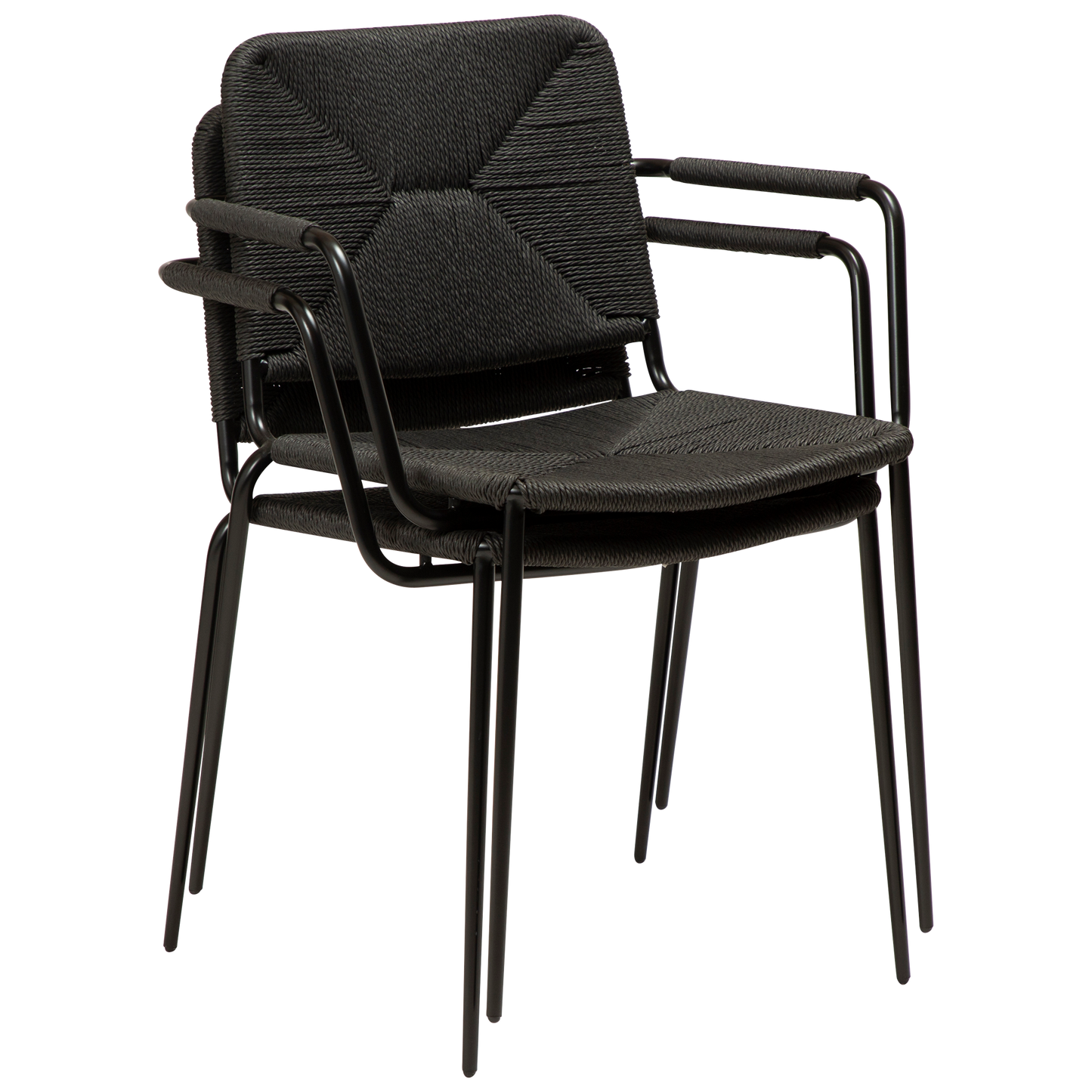 [var:Bezug=Schwarzes Papierseil mit schwarzen Beinen] STILETTO Sessel