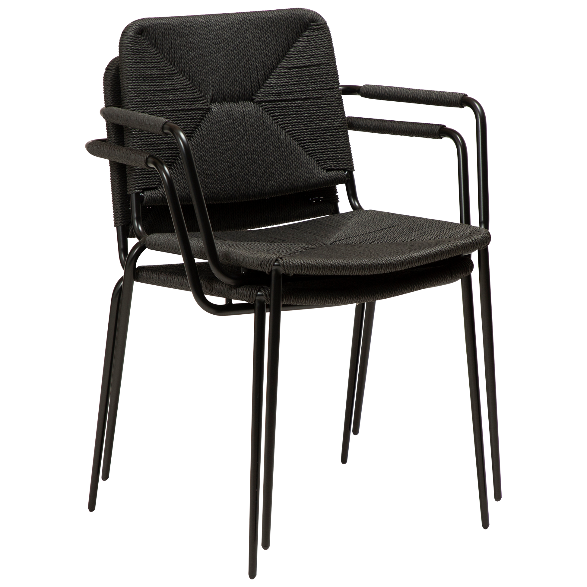 [var:Bezug=Schwarzes Papierseil mit schwarzen Beinen] STILETTO Sessel