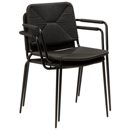 [var:Bezug=Schwarzes Papierseil mit schwarzen Beinen] STILETTO Sessel