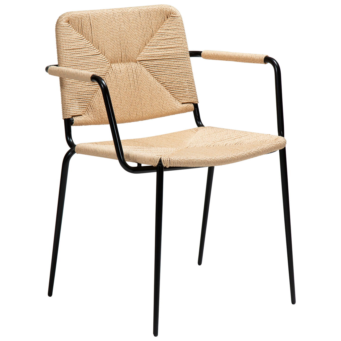 [var:Bezug=Naturales Papierseil mit schwarzen Beinen] STILETTO Sessel