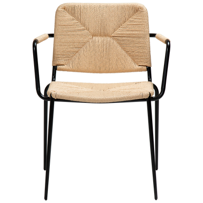 [var:Bezug=Naturales Papierseil mit schwarzen Beinen] STILETTO Sessel