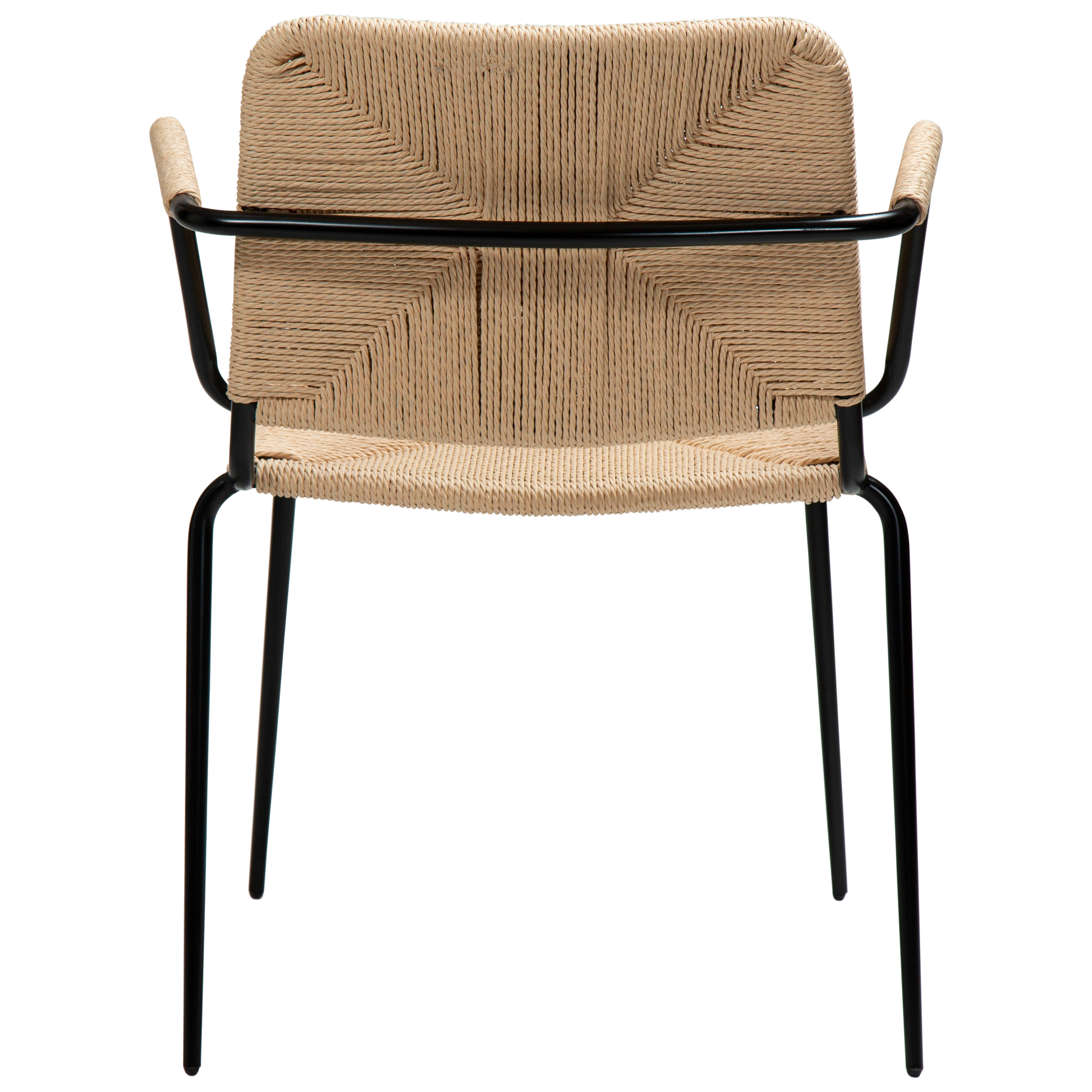 [var:Bezug=Naturales Papierseil mit schwarzen Beinen] STILETTO Sessel