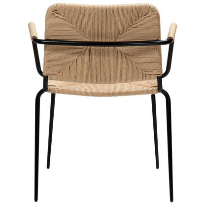 [var:Bezug=Naturales Papierseil mit schwarzen Beinen] STILETTO Sessel