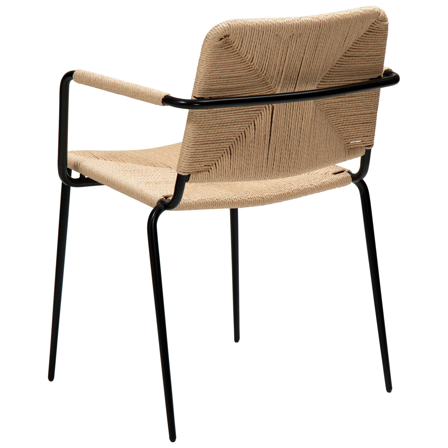 [var:Bezug=Naturales Papierseil mit schwarzen Beinen] STILETTO Sessel