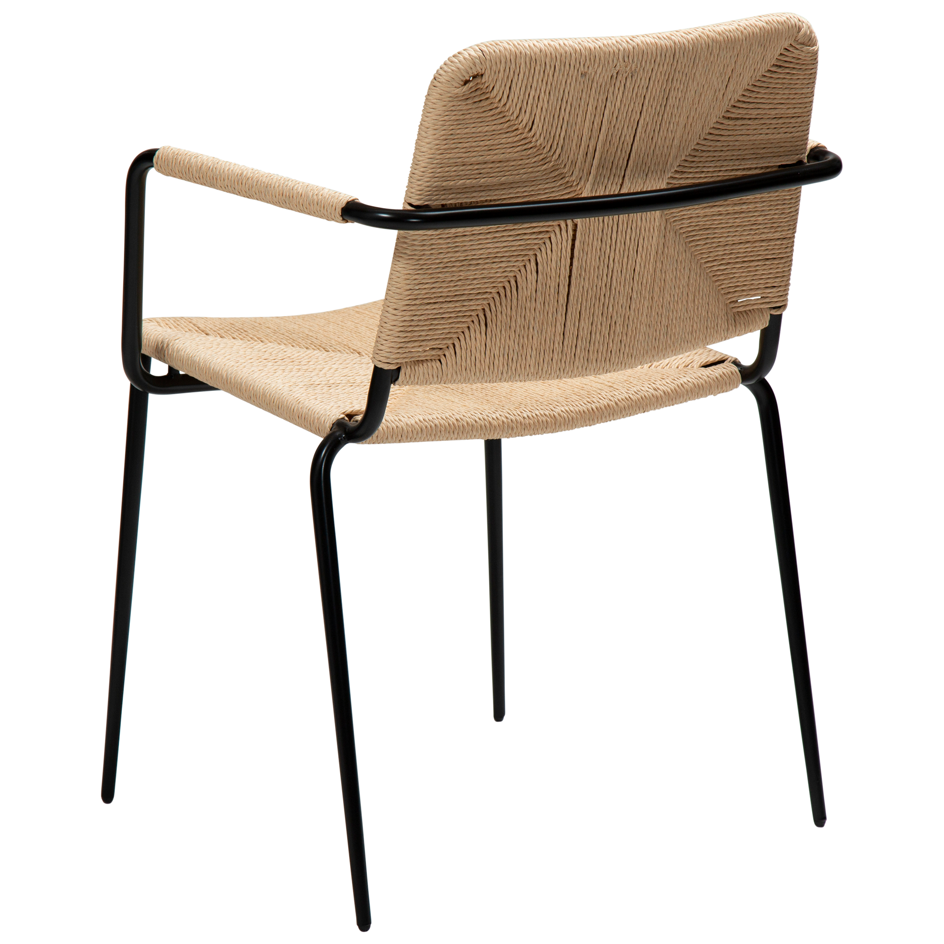[var:Bezug=Naturales Papierseil mit schwarzen Beinen] STILETTO Sessel